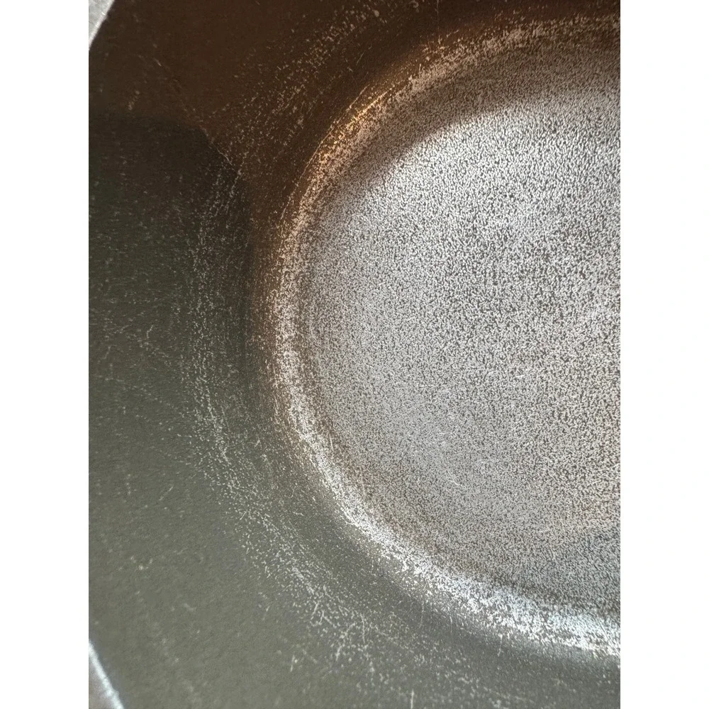 Vintage Club Aluminum small‎ Saucepan Lid Beige Enamel Wood Handle MCM Cookware